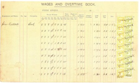 Jubilee Hotel wage sheet 4